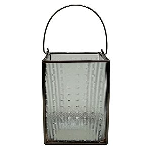 LUMINARIA DE VIDRO COM METAL PRETO