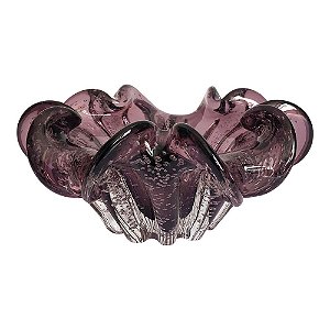 FRUTEIRA DE VIDRO ROXO MURANO 21CM X 10CM
