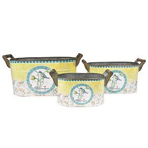 CJ DE CACHEPOTS DE METAL - 3 PCS