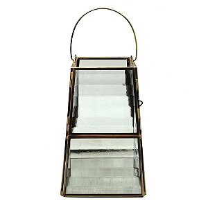 LUMINARIA DE VIDRO COM METAL DOURADO