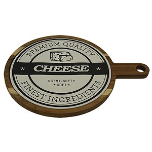 TABUA PARA QUEIJO DE MADEIRA E PORCELANA
