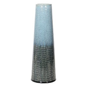 VASO EM CERAMICA PRETO E CINZA D12,5CM X 38CM