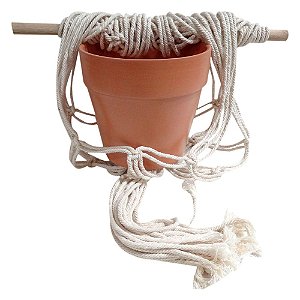 CACHEPOT DE CERAMICA PARA PAREDE TERRA COTA COM ALCA DE CORD