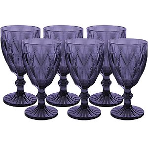 CJ DE 6 TACAS PARA VINHO - FUME - 17 CM