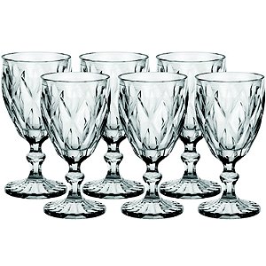 CJ DE 6 TACAS PARA VINHO - TRANSPARENTE - 17 CM