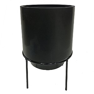 CACHEPOT DE CERAMICA COM SUPORTE DE METAL 21CM X 29CM