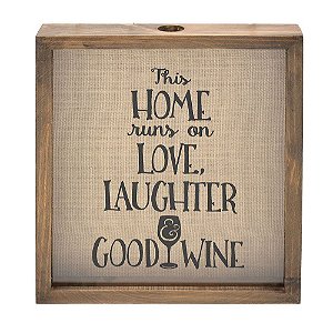 QUADRO DE MADEIRA E VIDRO PARA ROLHAS GOODWINE 33,3CM X 6,5