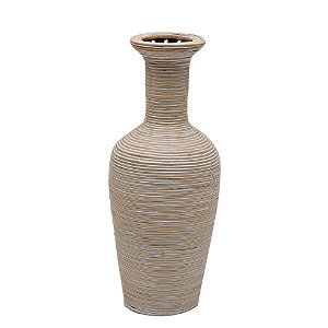 VASO DE MADEIRA- BRANCO
