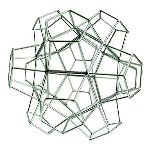 PECA DECORATIVA DE METAL POLIGONO - PRATEADO