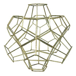 PECA DECORATIVA DE METAL POLIGONO - DOURADO