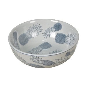BOWL DE PORCELANA AZUL CLARO  ABACAXI 29CM X 11CM