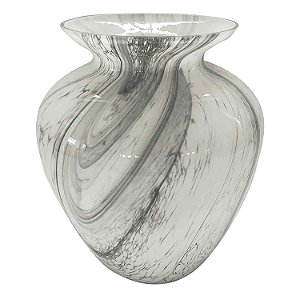 VASO DE VIDRO MARMORIZADO TRANSPARENTE