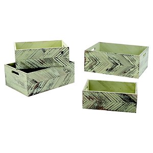 CJ. DE MADEIRA BEGE ENVELHECIDA - 4 PCS