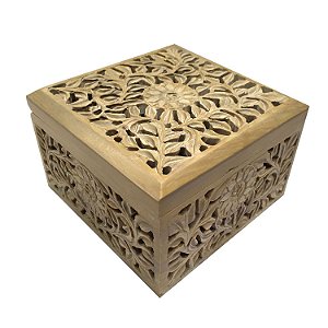 CAIXA EM PEDRA CINZA 17CM X 17CM X 9CM