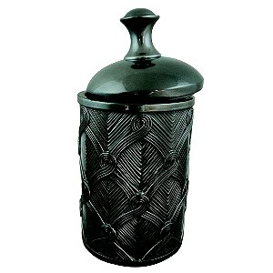 POTE DECORATIVO DE RESINA CINZA 15CM X 15CM X 31,5CM