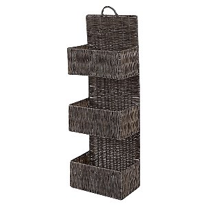 CJ DE 2 CESTOS DE FIBRA SINTETICA PARA PAREDE 25CM X 15CM X