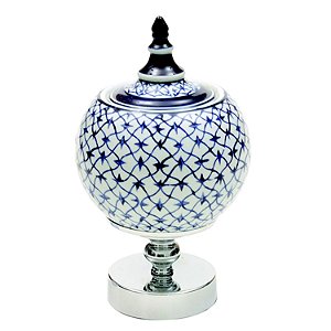 POTE DECORATIVO DE CERAMICA E METAL