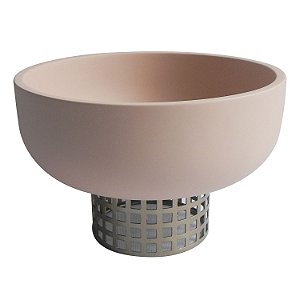 VASO DECORATIVO DE RESINA E METAL 20CM X 20CM X 12,5CM