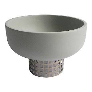 VASO DECORATIVO DE RESINA E METAL 20CM X 20CM X 12,5CM