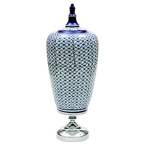POTE DECORATIVO DE CERAMICA E METAL