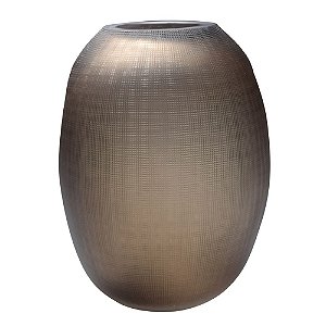 VASO DE VIDRO COM TEXTURA MARROM 15CM X 19,5CM