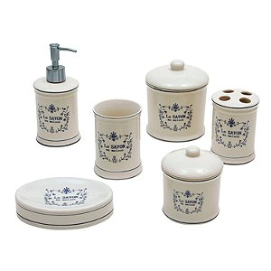 KIT DE BANHEIRO DE PORCELANA  6 PCS
