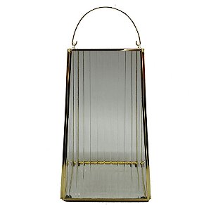 LUMINARIA DE VIDRO COM METAL DOURADO