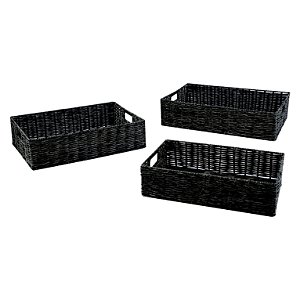 CJ. DE CESTOS PLASTICO MARROM - 3 PCS