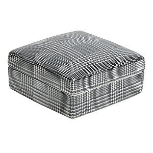 CAIXA DE PORCELANA XADREZ DE PRETO E BRANCO