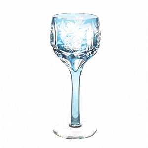 CJ. DE TACAS DE CRISTAL LAPIDADO - 6 PCS - AZUL CLARO - 60 M