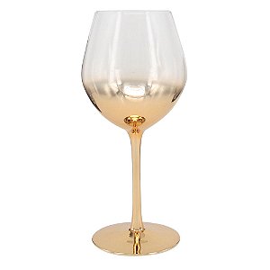 CONJ. DE TACAS PARA VINHO TINTO DE VIDRO DEGRADE DOURADO  6
