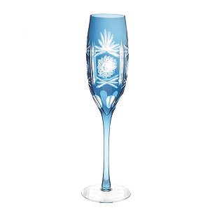 CJ. DE TACAS DE CRISTAL LAPIDADO - 6 PCS - AZUL CLARO - 200