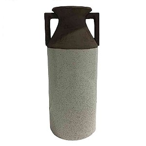 VASO DE CERAMICA MARROM E BEGE