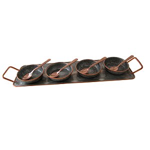 CJ. DE PECAS DECORATIVAS EM FERRO E COBRE PRETO 31,5CM X 13