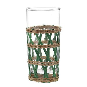CJ DE COPOS EM VIDRO E RATTAN  6 PCS 7,5CM X 6CM X 15,5CM 45