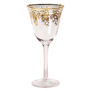 CJ. DE TACAS PARA VINHO EM VIDRO CRISTALINO COM FILIGRANO O
