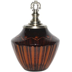 PECA DECORATIVA DE VIDRO AMBAR - 26X26X36 CM