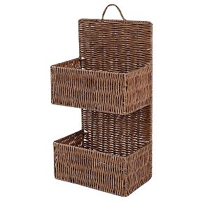 CJ DE 2 CESTOS DE FIBRA SINTETICA PARA PAREDE 25CM X 15CM X