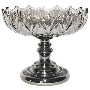 PECA DECORATIVA DE VIDRO NA COR METAL - 30X30X25 CM