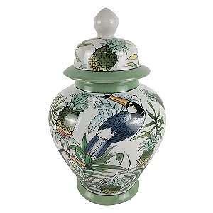 POTE DE PORCELANA TUCANO 17CM X 17CM X 18CM