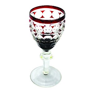 CJ TACAS DE LICOR DE VIDRO VERMELHO  6 PCS 5,8CM X 5,8CM X