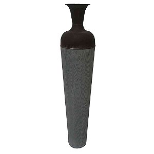 VASO DE CHAO DE METAL RUSTICO MARROM E CINZA