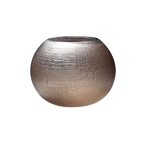 VASO DE VIDRO COM TEXTURA MARROM D22CM X 18CM