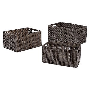 CJ DE CESTOS DE FIBRA SINTETICA  3PCS G 36 X 26 X 18CM  M32