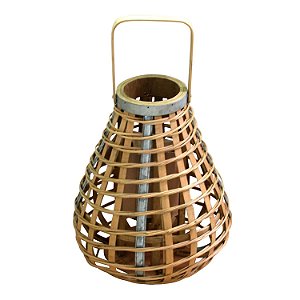 LANTERNA DECORATIVA EM BAMBU  26CM X 34CM