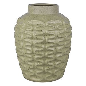 VASO DECORATIVO DE CERAMICA  AREIA 26CM X 33CM