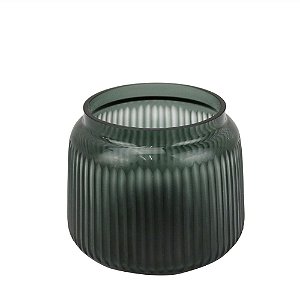 VASO EM VIDRO VERDE D22CM X 17CM