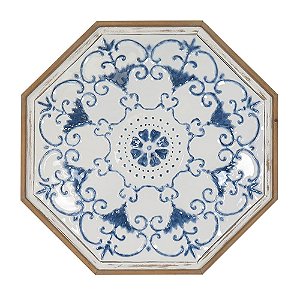PECA DECORATIVA DE METAL E MADEIRA ESTILO PORTUGUES 68CM X 3