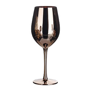 CJ DE TACAS DE VINHO DE VIDRO COBRE  6 PCS 9,3CM X 24,5CM