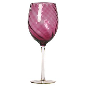CONJ. DE TACAS EM VIDRO ROSA  6 PCS 9,5CM X 9,5CM X 24CM